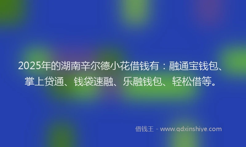 2025年的湖南辛尔德小花借钱有：融通宝钱包、掌上贷通、钱袋速融、乐融钱包、轻松借等。