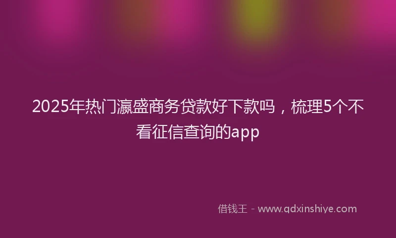 2025年热门瀛盛商务贷款好下款吗，梳理5个不看征信查询的app