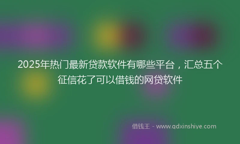 2025年热门最新贷款软件有哪些平台，汇总五个征信花了可以借钱的网贷软件