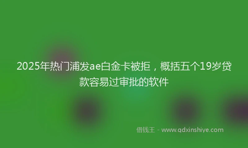 2025年热门浦发ae白金卡被拒，概括五个19岁贷款容易过审批的软件