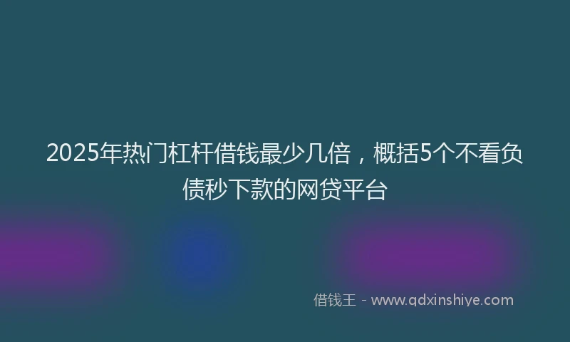 2025年热门杠杆借钱最少几倍，概括5个不看负债秒下款的网贷平台