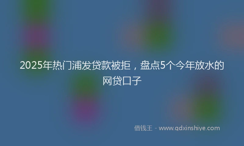 2025年热门浦发贷款被拒，盘点5个今年放水的网贷口子