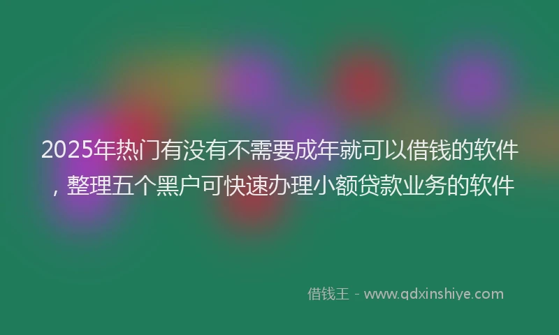 2025年热门有没有不需要成年就可以借钱的软件，整理五个黑户可快速办理小额贷款业务的软件