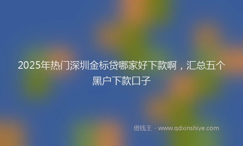 2025年热门深圳金标贷哪家好下款啊，汇总五个黑户下款口子