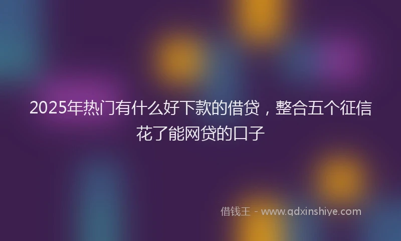 2025年热门有什么好下款的借贷，整合五个征信花了能网贷的口子