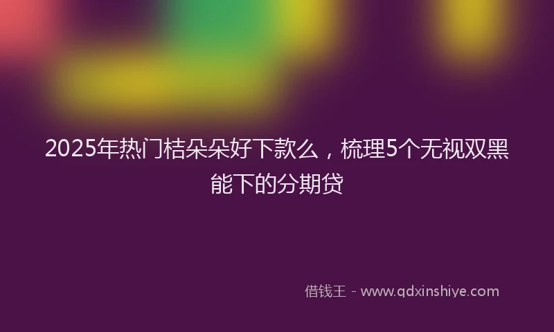 2025年热门桔朵朵好下款么,梳理5个无视双黑能下的分期贷