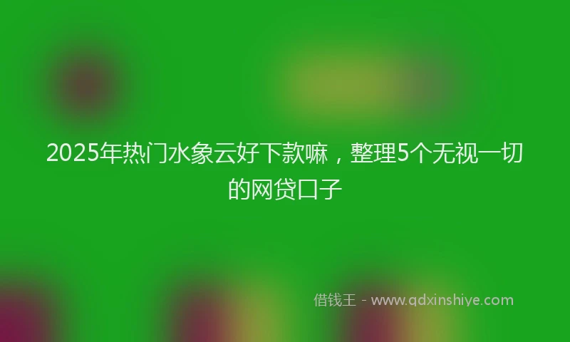 2025年热门水象云好下款嘛，整理5个无视一切的网贷口子