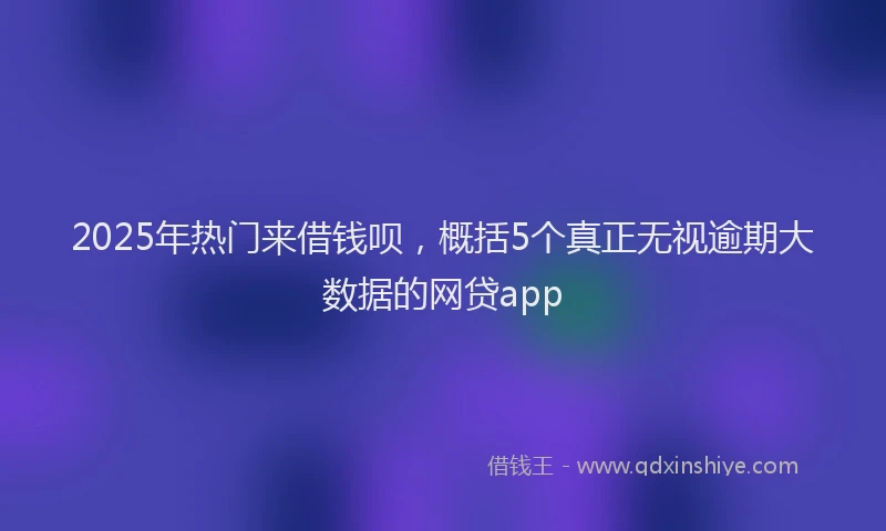 2025年热门来借钱呗,概括5个真正无视逾期大数据的网贷app