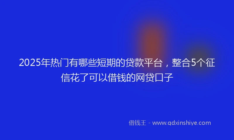2025年热门有哪些短期的贷款平台，整合5个征信花了可以借钱的网贷口子