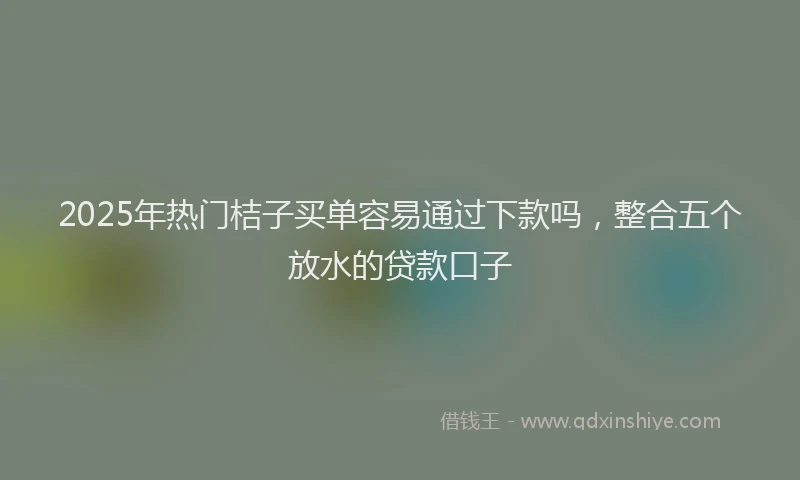2025年热门桔子买单容易通过下款吗,整合五个放水的贷款口子