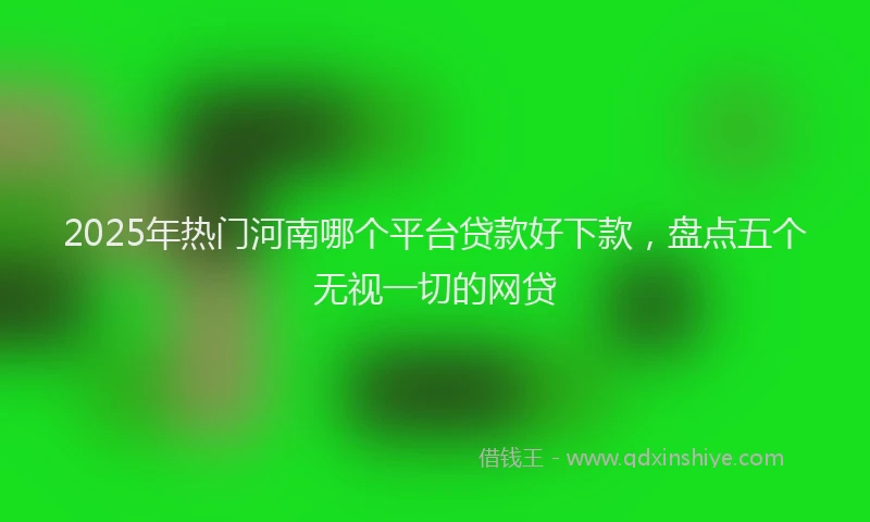 2025年热门河南哪个平台贷款好下款，盘点五个无视一切的网贷