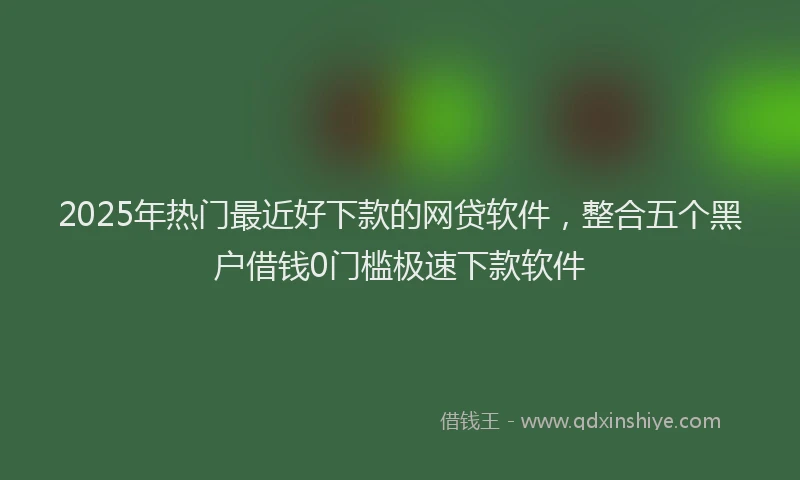 2025年热门最近好下款的网贷软件,整合五个黑户借钱0门槛极速下款软件