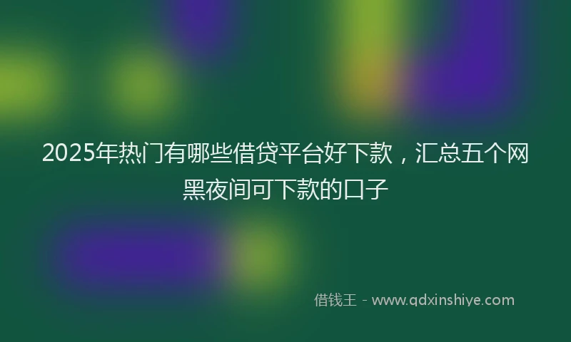 2025年热门有哪些借贷平台好下款，汇总五个网黑夜间可下款的口子