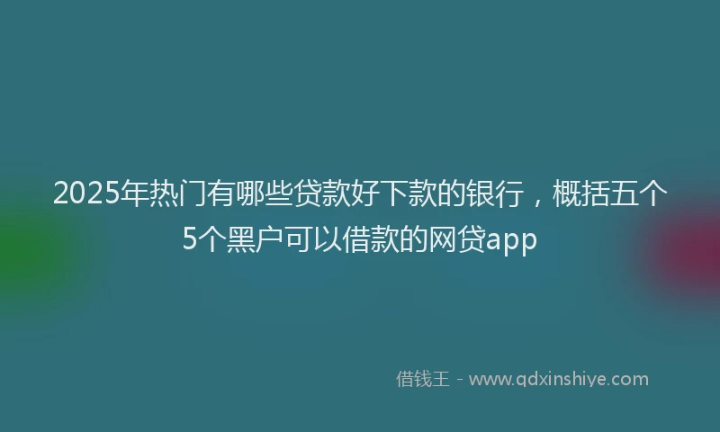 2025年热门有哪些贷款好下款的银行，概括五个5个黑户可以借款的网贷app