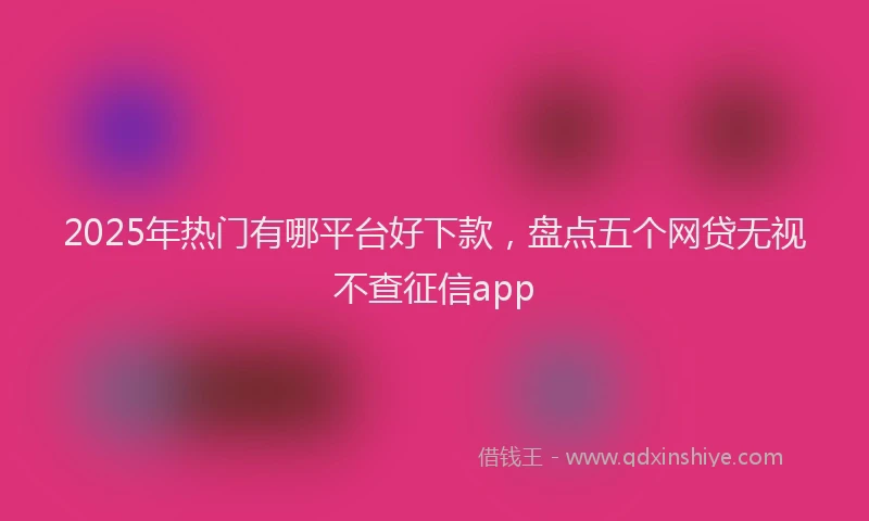 2025年热门有哪平台好下款，盘点五个网贷无视不查征信app
