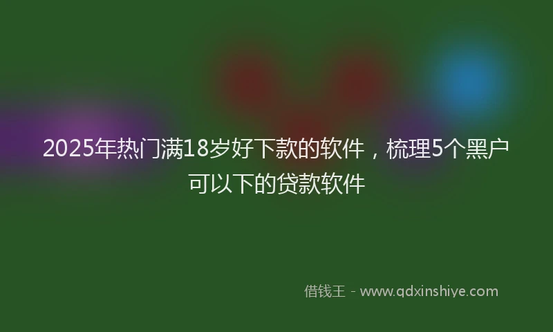 2025年热门满18岁好下款的软件，梳理5个黑户可以下的贷款软件