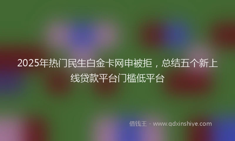 2025年热门民生白金卡网申被拒，总结五个新上线贷款平台门槛低平台