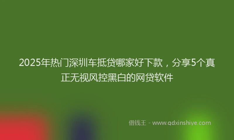 2025年热门深圳车抵贷哪家好下款，分享5个真正无视风控黑白的网贷软件