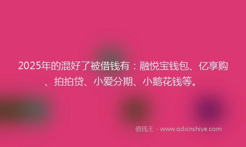 2025年的混好了被借钱有：融悦宝钱包、亿享购、拍拍贷、小爱分期、小鹅花钱等。