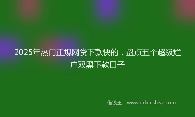 2025年热门正规网贷下款快的，盘点五个超级烂户双黑下款口子