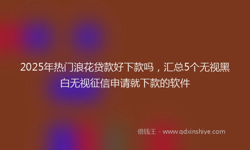 2025年热门浪花贷款好下款吗,汇总5个无视黑白无视征信申请就下款的软件