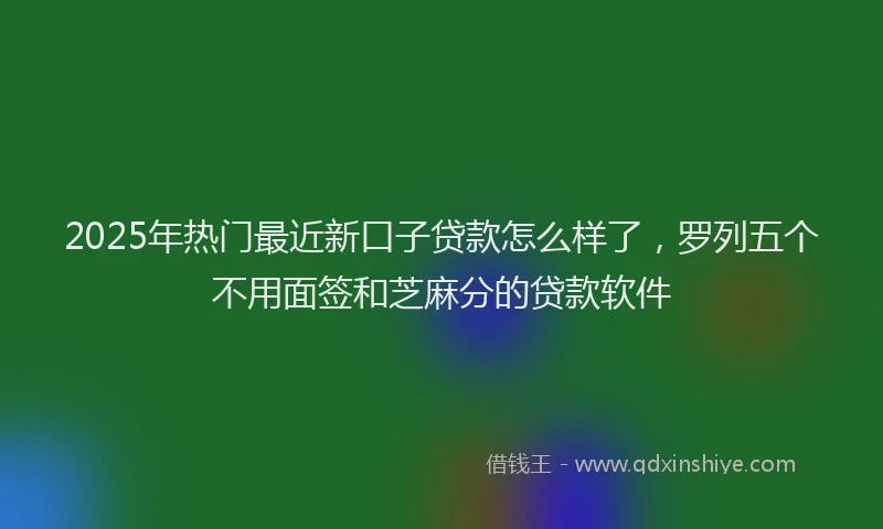 2025年热门最近新口子贷款怎么样了，罗列五个不用面签和芝麻分的贷款软件