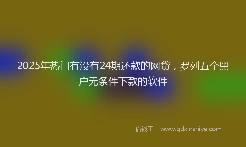 2025年热门有没有24期还款的网贷，罗列五个黑户无条件下款的软件