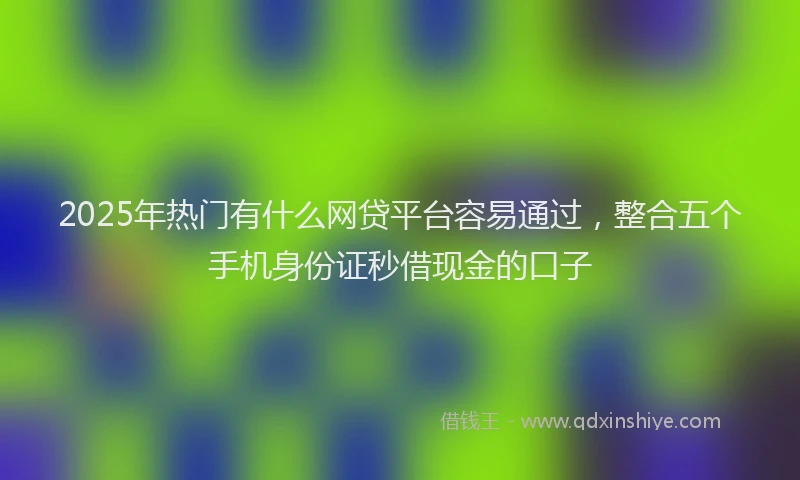 2025年热门有什么网贷平台容易通过，整合五个手机身份证秒借现金的口子