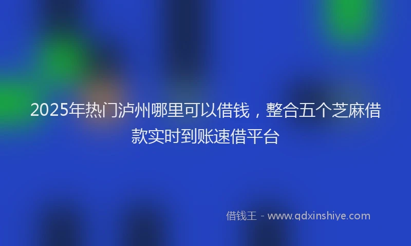 2025年热门泸州哪里可以借钱，整合五个芝麻借款实时到账速借平台