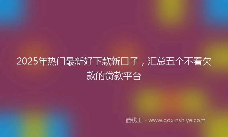 2025年热门最新好下款新口子，汇总五个不看欠款的贷款平台