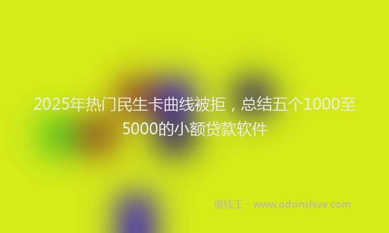 2025年热门民生卡曲线被拒，总结五个1000至5000的小额贷款软件