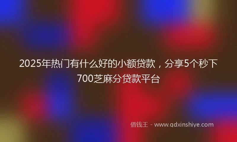 2025年热门有什么好的小额贷款，分享5个秒下700芝麻分贷款平台
