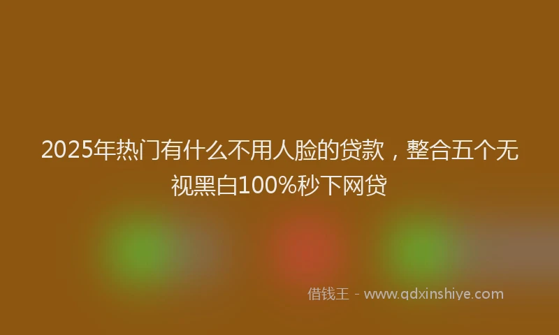 2025年热门有什么不用人脸的贷款,整合五个无视黑白100%秒下网贷