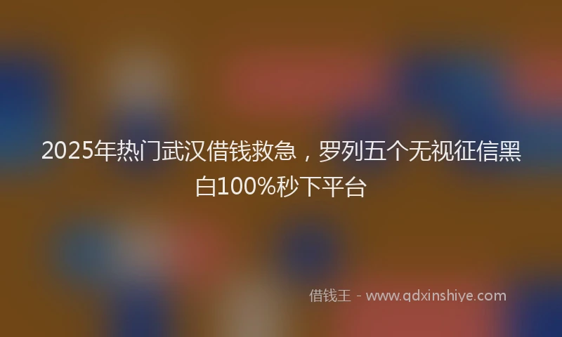 2025年热门武汉借钱救急，罗列五个无视征信黑白100%秒下平台