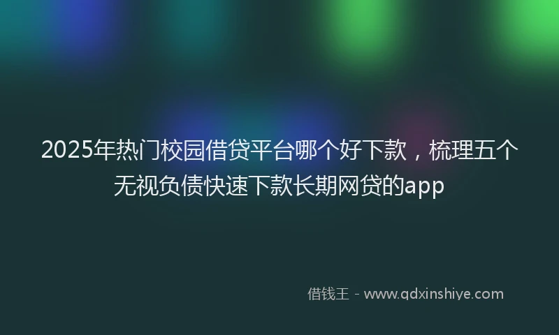 2025年热门校园借贷平台哪个好下款,梳理五个无视负债快速下款长期网贷的app
