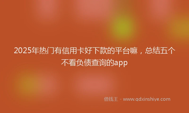 2025年热门有信用卡好下款的平台嘛，总结五个不看负债查询的app