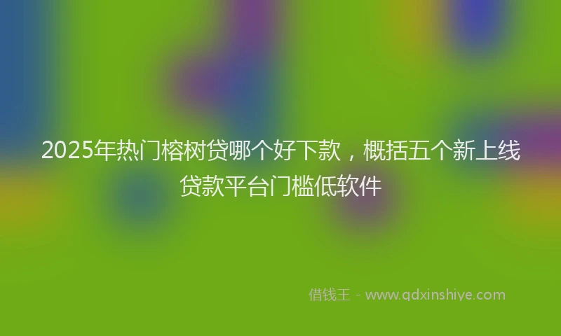 2025年热门榕树贷哪个好下款，概括五个新上线贷款平台门槛低软件