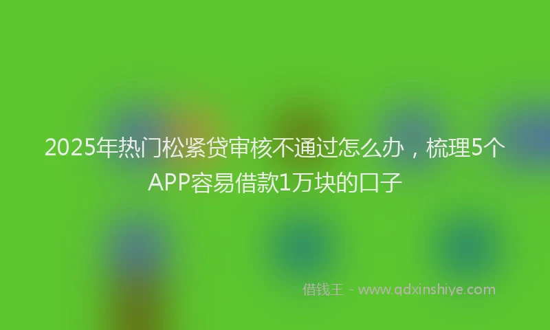 2025年热门松紧贷审核不通过怎么办，梳理5个APP容易借款1万块的口子
