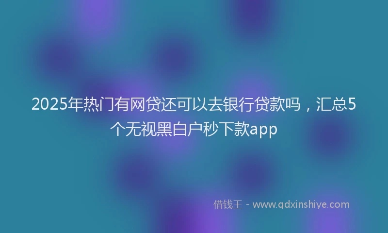 2025年热门有网贷还可以去银行贷款吗，汇总5个无视黑白户秒下款app