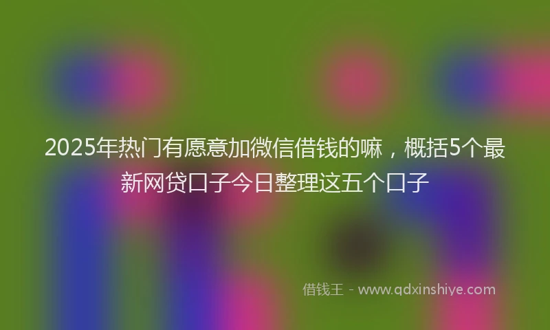 2025年热门有愿意加微信借钱的嘛，概括5个最新网贷口子今日整理这五个口子