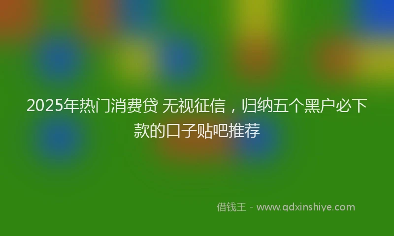 2025年热门消费贷 无视征信，归纳五个黑户必下款的口子贴吧推荐