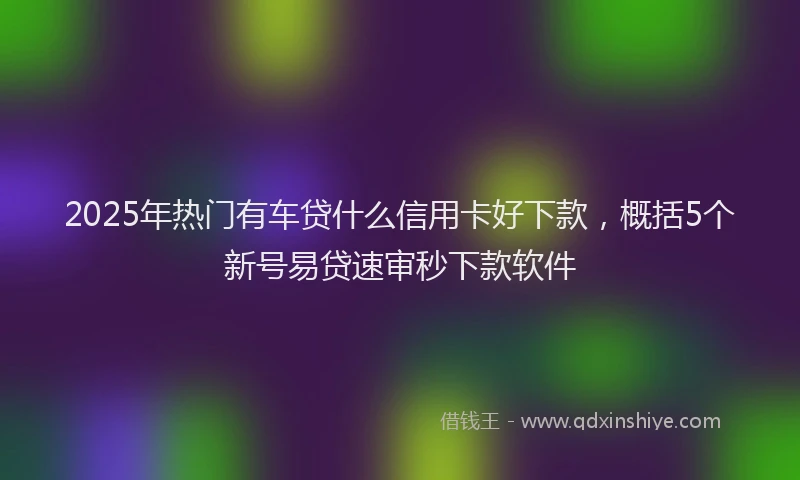 2025年热门有车贷什么信用卡好下款，概括5个新号易贷速审秒下款软件