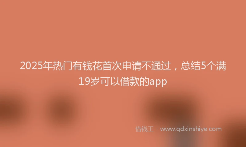 2025年热门有钱花首次申请不通过，总结5个满19岁可以借款的app