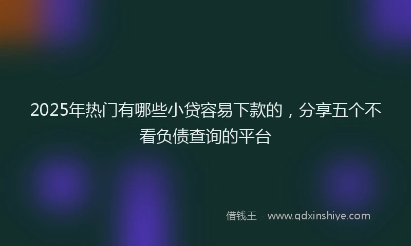 2025年热门有哪些小贷容易下款的，分享五个不看负债查询的平台