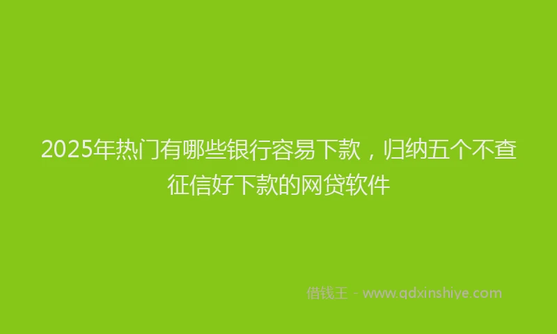 2025年热门有哪些银行容易下款，归纳五个不查征信好下款的网贷软件