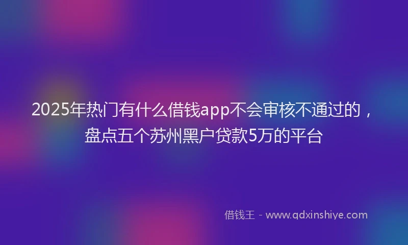 2025年热门有什么借钱app不会审核不通过的,盘点五个苏州黑户贷款5万的平台