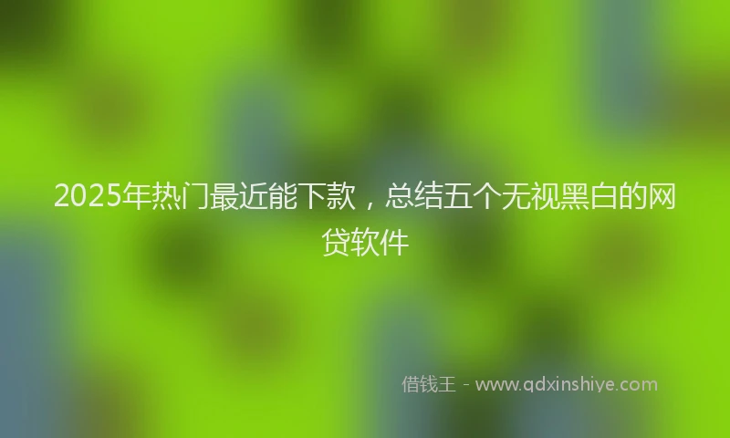 2025年热门最近能下款，总结五个无视黑白的网贷软件