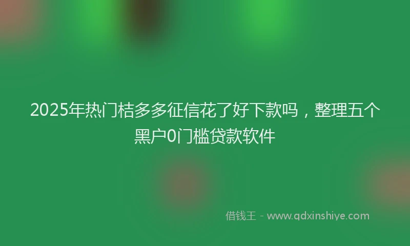 2025年热门桔多多征信花了好下款吗，整理五个黑户0门槛贷款软件