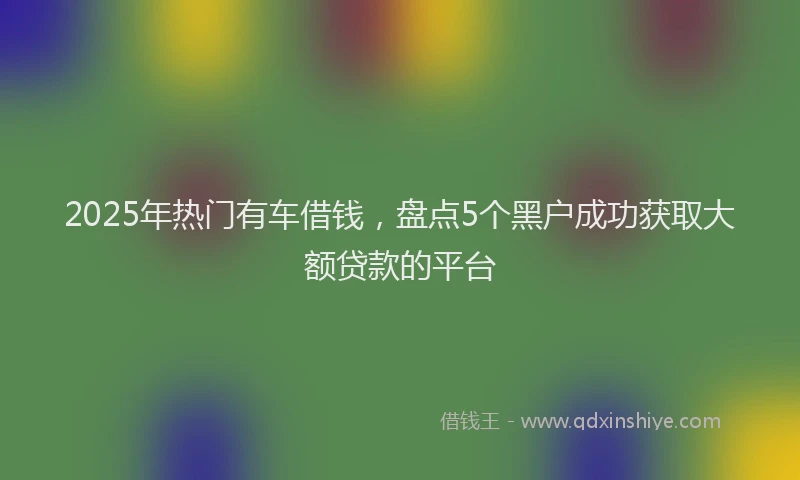 2025年热门有车借钱，盘点5个黑户成功获取大额贷款的平台