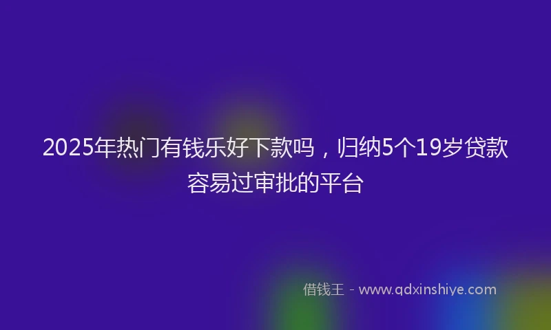 2025年热门有钱乐好下款吗，归纳5个19岁贷款容易过审批的平台